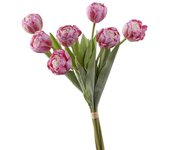 7 Heads Artificial Tulip Branches Real Touch Handmade Silk Tulip Flower Realistic Fake Flowers Wedding Party Decor