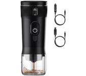 3.38oz Portable Espresso Maker, Pump Type, Round Shape, Car Plug Power, ≤36V, Heating Function, Capsule Compatible, Energy Efficient, for Car & Home Camping Use