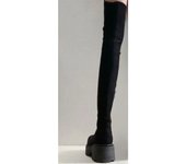 Botas Hasta La Rodilla Para Mujer, Botas Altas Francesas, Botas Elásticas, Botas De Cuero Gruesas