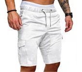 Pantalones cortos de trabajo de los hombres de adelgazamiento pantalones de cinco cuartos multi-bolsillos pantalones de chándal tie-dye pantalones de trabajo casual