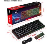 Material ABS del teclado para juegos de película de sensación mecánica de 68 teclas portátil con cable