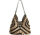Straw Shoulder Bag for Women Vintage Hobo Bag Beach Handbag Fashion Tote Bag Everyday Bag Summer