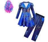 Descendants 3 Evie Cosplay Costumes Halloween Carnival Party Dress Pants Wig Set