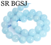 5-16mm AAA Grade Pure Aquamarine Round Genuine Natural Blue Stone Jewelry Making Stone DIY Necklace Spacer Beads 15"