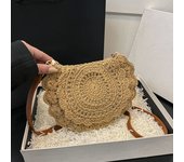 Vintage Woven Straw Handbag New Vacation Style Round Summer Beach Bag Fashion Crossbody Bag Ladies Messenger Bags