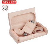 JASTER TYPE-C USB 2.0 Flash Drive 128GB Pretty Free Custom Logo Memory Stick 64GB Shatterproof Wooden Box External Storage 32GB