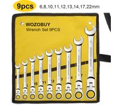 1set Ratchet Spanner Wrench Set,Gear Ring Ratcheting Combination Wrench Kit Metric Flexible Head with Canvas Bag,Car Repair Tool