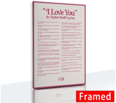 I Love You in Taylor-Swifts Lyrics Poster with Frame Singer Music Quotes Canvas Painting and Picture Bedroom Wall Art Home Decor
