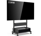 Soporte TV con Ruedas para Pantallas de 40 a 85 Pulgadas,MAX Carga de 60kg,Soporte TV Móvil con Mueble de Madera y Tablero Perforado,Altura Ajustable y Gestión de Cable,Serie K