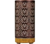 Humidificador de aire ultrasónico de 100ML difusor aceite esencial de aromaterapia loto rojo cobre tubo largo Led de 7 colores