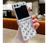 For Samsung Galaxy Z Flip 5 Flip 4 3 Flip 6 Love Heart Pattern Phone Case For Samsung Z Flip5  Flip6 Shockproof Hard Clear Cover