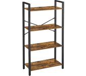 Estantería Alta de 6 Niveles, Librería con Marco de Acero, para Salón, Dormitorio, Oficina, 30 x 80 x 186 cm,