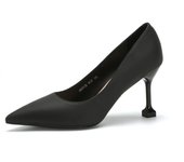 2024 new style women's shoes/sandals/high heels/stilettos/pointed toes/spring/summer/autumn/winter/banquet/wedding/work/leather/6.5 black
