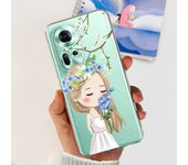 For Oppo Reno11 CPH2599 Case Reno8 T 4G CPH2599 Cover Soft TPU Clear Silicone Bumper Flower Women Fashion Coques Capa Reno 11 5G