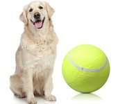 Pelota de tenis gigante para perro, juguete interactivo para masticar, inflable grande pelota de tenis, suministros para mascotas, juguetes para perros de grillo al aire libre, 24CM