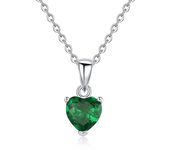 Eudora 925 Sterling Silver Birthstone Heart Zircon Necklace March Sept Dec Colorful Zircon Pendant Simple Jewelry For Women Gift