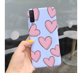 For Samsung A7 2018 Case Beautiful Sunflowers Couple Heart Back Case For Samsung Galaxy A7 2018 SM-A750F Candy Matte Cases