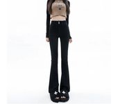 Women Jeans Cotton Denim Flared Pants Elastic Force Vintage Streetwear High Waist Slim Mom Harajuku Trousers Plus Length