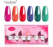 Clou Beaute 8ml Gift Set Kit UV LED Gel Varnish Soak Off Nail Art Gel Nail Polish Pure Nail Color Base Coat No Wipe Top Coat