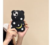 3D Cartoon Moon Star Teddy Bear Suitable For iPhone 14 Phone Case 15 Pro Max 12 13 Protective Case
