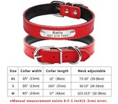 Perro personalizado Cuero PU, Collar de Perro personalizado, Collares mascotas grabado Free para Perros Pequeños, medianos