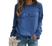Queen Autumn and Winter Women's Top Printed Casual Loose Sweatshirt HB064