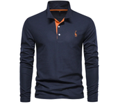 polos hombre manga larga ropa hombre día del padre 2025 New Men's Deer Embroidery Polo Shirts Solid Color Long Sleeve Social Business Male