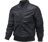 Chaqueta Bomber de Moda Hip Hop para Hombres Abrigo de Calle de Poliéster con Cremallera