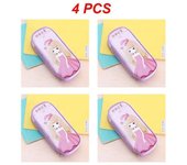 1~6PCS Kawaii Canvas Pencil Case for Boys Cartoon Bear Pencilcase Pen Case Bag Large Capacity Pencil Box Pouch Stationery