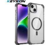 KEYSION Transparent Case for iPhone 15 Pro Max 15 Plus Shockproof Phone Back Cover for iPhone 14 13 12 Pro Max
