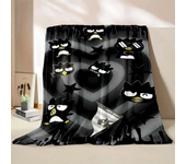Bad Badtz Maru Black Blanket 4 Season Soft Fluffy Throw King Size Blanket Kid Adult Sofa Bed Blanket Cover Travel Throw Gift