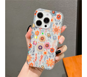 Luxury Fashion Colorful Flowers Phone Case for iPhone 16 Pro Max 15 Pro Max 16e 14 Pro Max 13 Pro Max Transparent High Quality Back Cover