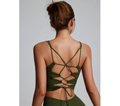 Yoga Sports Bras for Women Open Back Design Padded Crop Top Fitness Push Up Workout Running Gym Tops