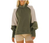 Casual Half Turtleneck Female Top Contrasting Colors Pullover Y2k Style Nice Color Emo Harajuku Women's Sweatshirts Fashion Kpop