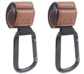 2 pcs Metal Baby Pram Hooks PU Stroller Carriage Storage Bag Hooks Universal Hanger Stroller Accessories
