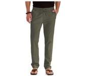 Pantalones casuales para hombre, cintura elástica suelta de gran tamaño, algodón versátil, chándal de color sólido