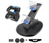 PS4 Game Controller Charger Dual Charging Port LED Indicator Charging Station/Dock/Stand for PS4/PS4 Slim/PS4 Pro Gamepad