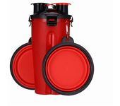 2 In 1 Pet Travel Water Bottle Foldable Dog feed Bowl Drink Cup Food Container Silicone Outdoor Portable Dog Cat Feeder