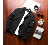 Men's Jacket Causal Spring Fall Thin Bomber Coat Full-Zip Up Lightweight Outwear