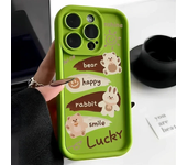 Funda de teléfono con bonito oso de dibujos animados para iPhone 11, 12, 13, 14, 15 Pro Max XR X XS 7, 8 Plus SE 2, funda mate suave de silicona a prueba de golpes
