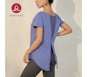Moving Peach Women T-Shirt Mesh Running Top Fitness Short Sleeve Fashion Breathable T-Shirt FTT