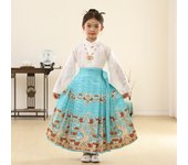 New horse faced Hanfu set for girls, Chinese Ming children's ancient Tang style daily spring and summer