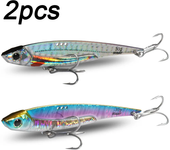 2pcs VIB Lures Kit 20g 25g 30g Metal Jig Spinner Sinking Blade Vibetion Super Hook Pesca Fishing Tackle Box Spoon Baits Set