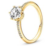 Anillo de amor con corona de princesa brillante de circón a la moda y encantador  anillo Pandora Original  joyería exquisita  regalo DIY para mujer