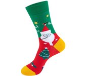 Divertidos Calcetines de Navidad Diseño de Árbol de Navidad y Copo de Nieve para Mujeres