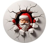 Adornos redondos de acrílico para Navidad, colgantes de Papá Noel, decoraciones festivas de pared, gran oferta