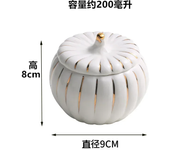 Ceramic Pumpkin Bowl with Lid Creative Soup Cup Steamed Egg Bird's Nest Small Stew Cup Kitchen Ceramic Fruit Dessert Salad Bowl