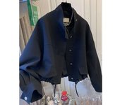Women Spring Autumn 2024 New Popular high-end Casual Windbreaker Standing Collar Short Jacket Hem Drawstring Trench Coat