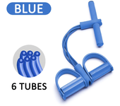 Multifunction Tension Rope 6-Tube Elastic Yoga Pedal Puller Resistance Band Tension Rope for Leg Stretching Slimming Training