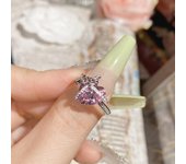 small fresh bright clear light sea sapphire ring female 18K gold plated niche design sweet cool index finger ring